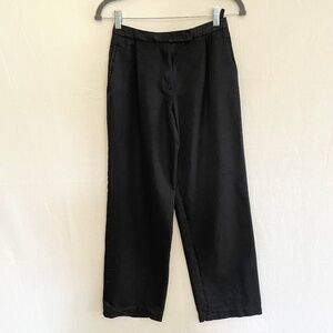 ARMANI COLLEZIONI Women’s Size 4 Black Wool Silk Straight Leg Trousers Tiny Flaw